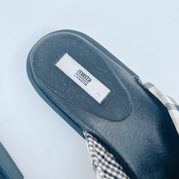 Miista London Valerie Plaid Tartan Bow Sandals Slides Flats Knot 38 Leather 7.5 - Picture 4 of 8
